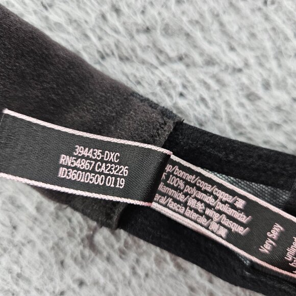 Victoria's Secret Bra Womens 32D Black Very Sexy Unlined Balconet Mesh Lingerie - Picture 8 of 15